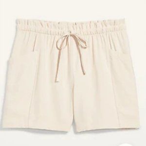 Old Navy High-Waisted Bone-Color Soft Twill Utility Shorts -5in Inseam|Size XXL
